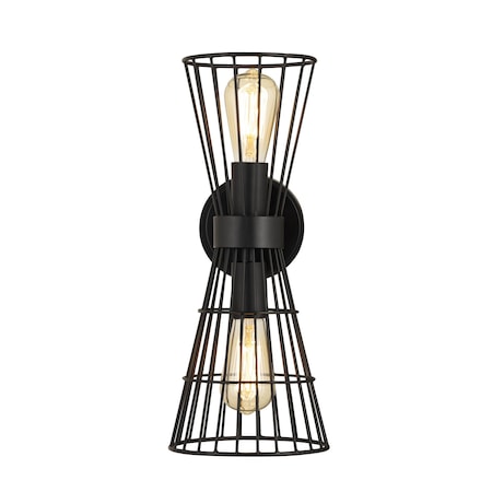 Z-Lite Alito 2 Light Wall Sconce, Matte Black 6015-2S-MB